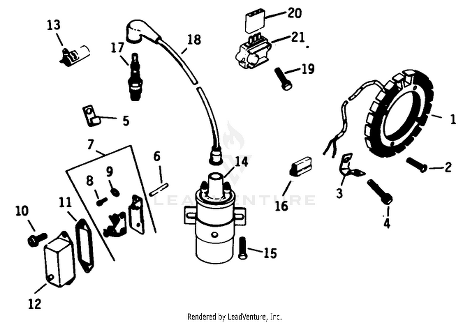 Ignition-Engine Assembly-Kohler Model No. K-321s Spec. No. 60407 (cont.)