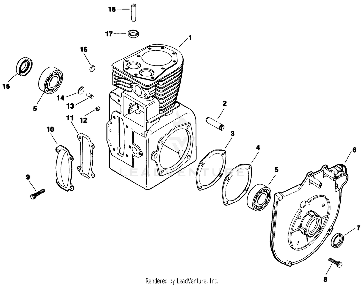 Crankcase-Engine Assembly-Kohler Model No. M16s-711533 (continued)
