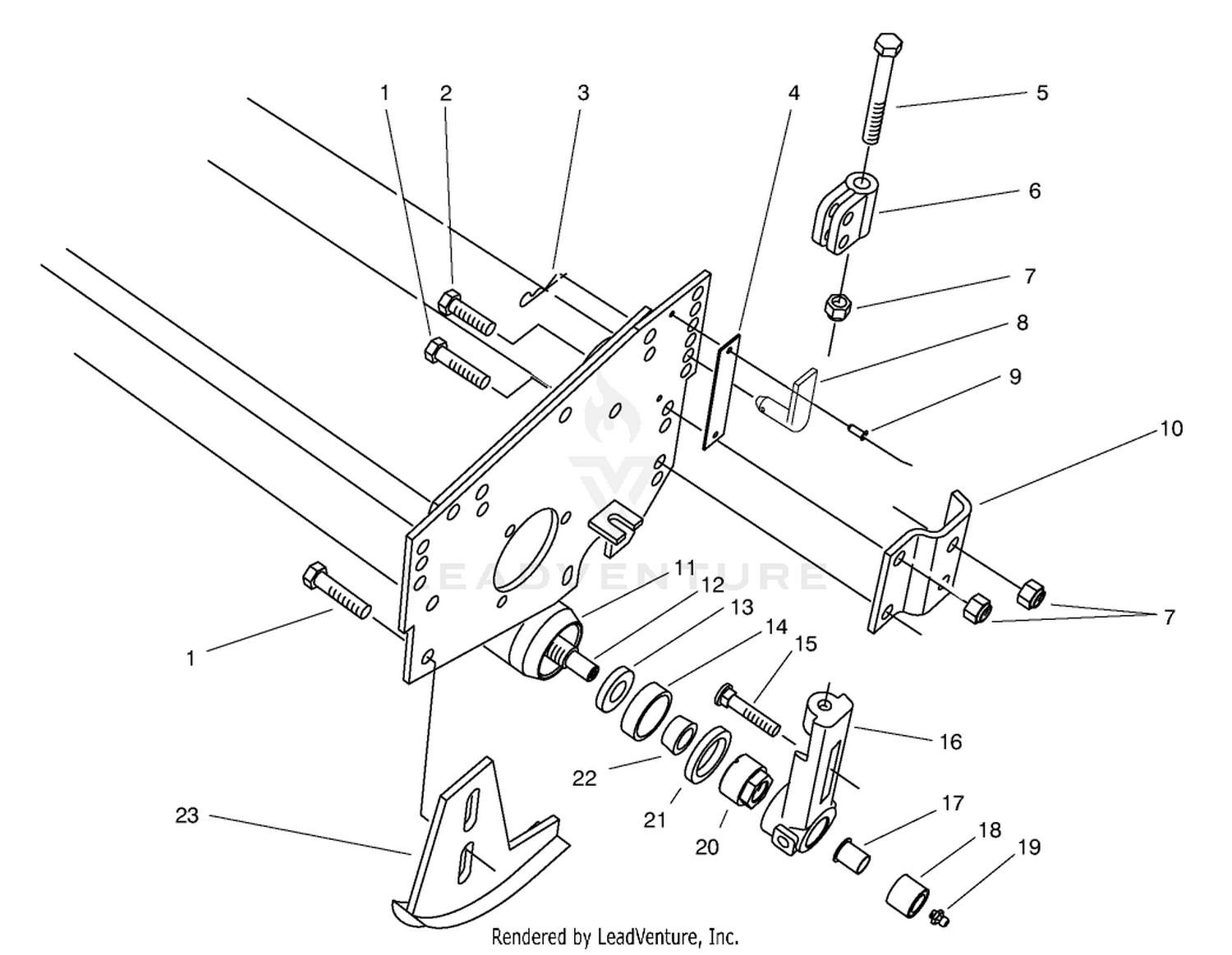 Skid  Rear Roller Asm.