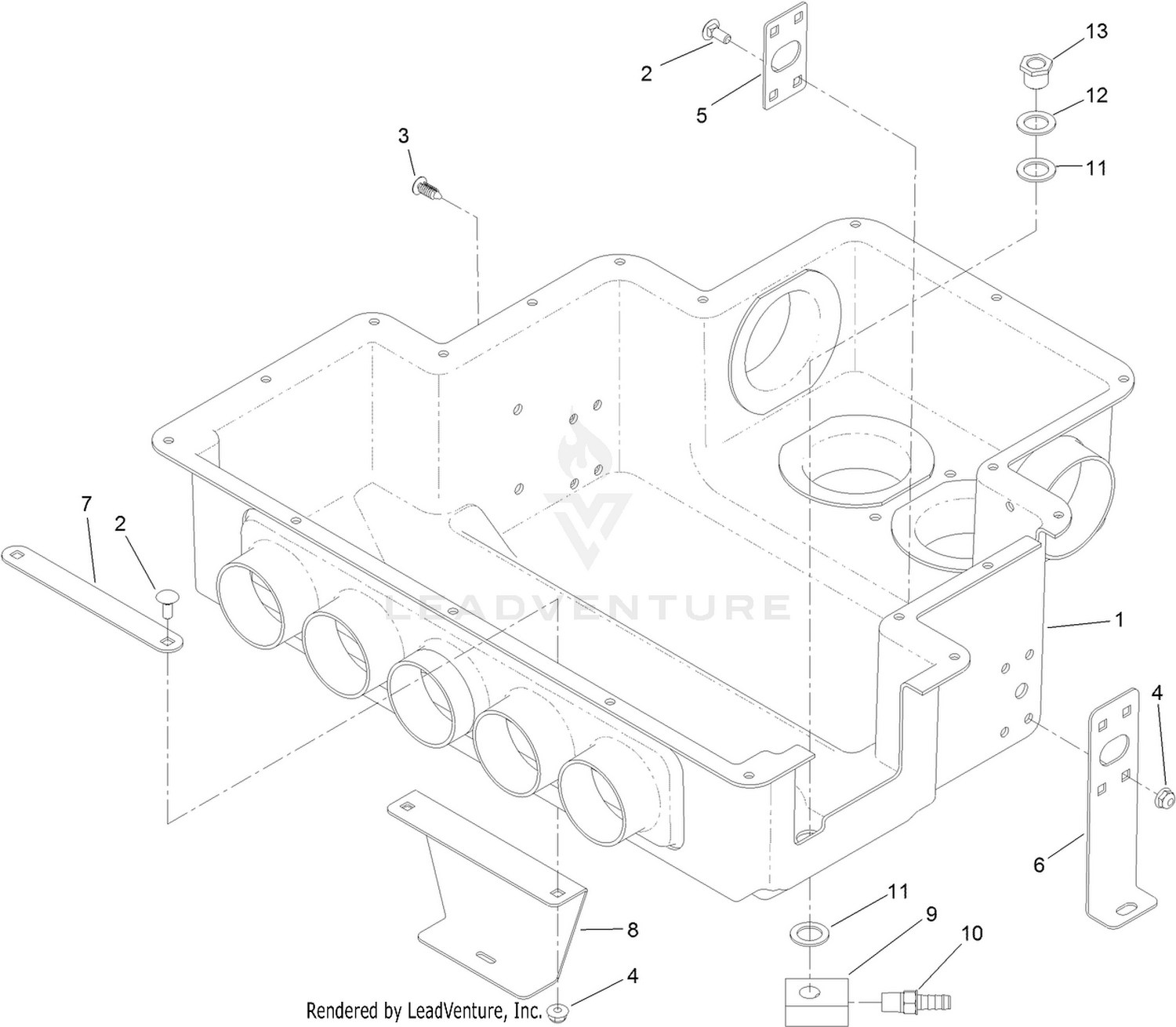 Heat / AC Mixing Box Housing Assembly