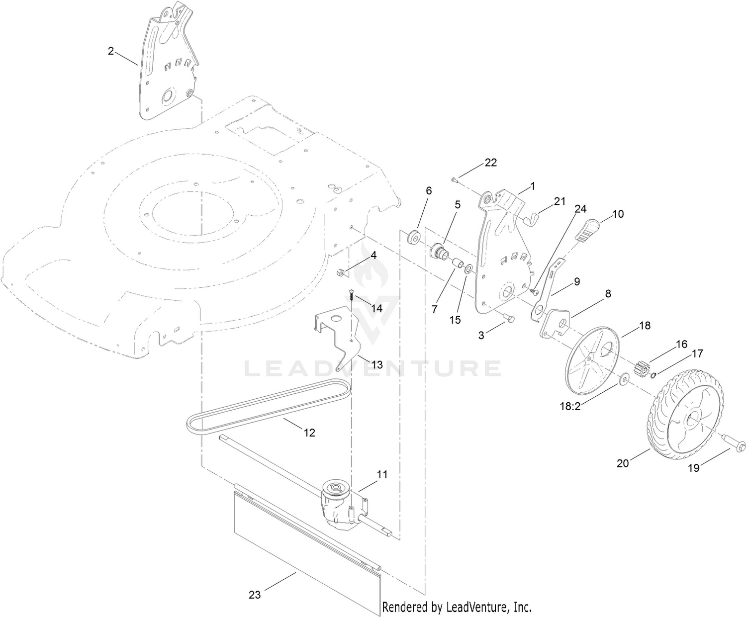 Transmission and Rear Wheel Drive Assembly