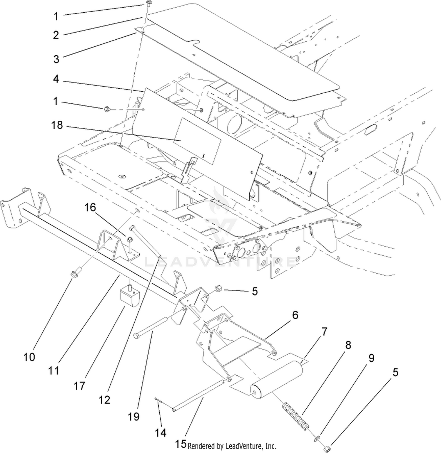 Roller Support and Access Panel Assembly