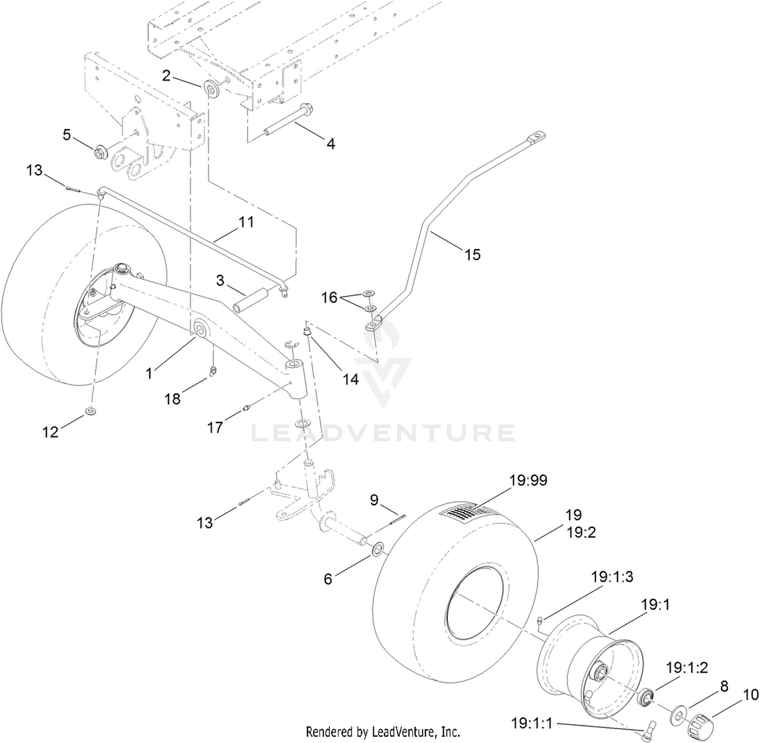 Front Wheel and Axle Assembly