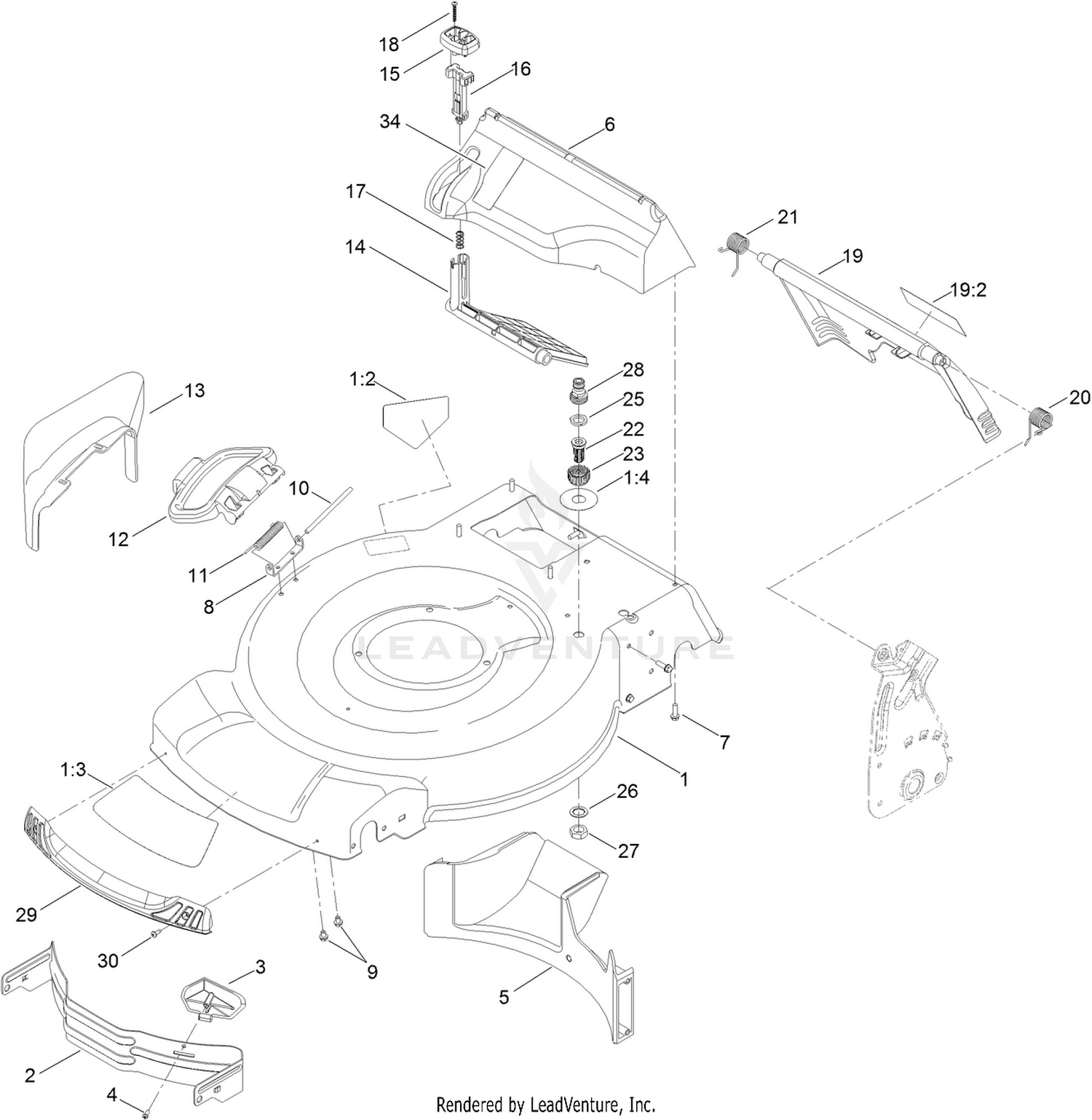 Deck, Side Chute and Rear Door Assembly