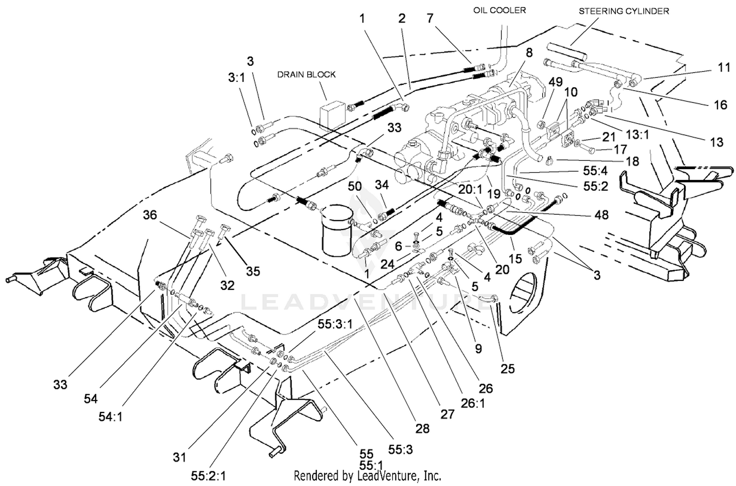 Hydraulic Circuit - Steering and Traction Assembly