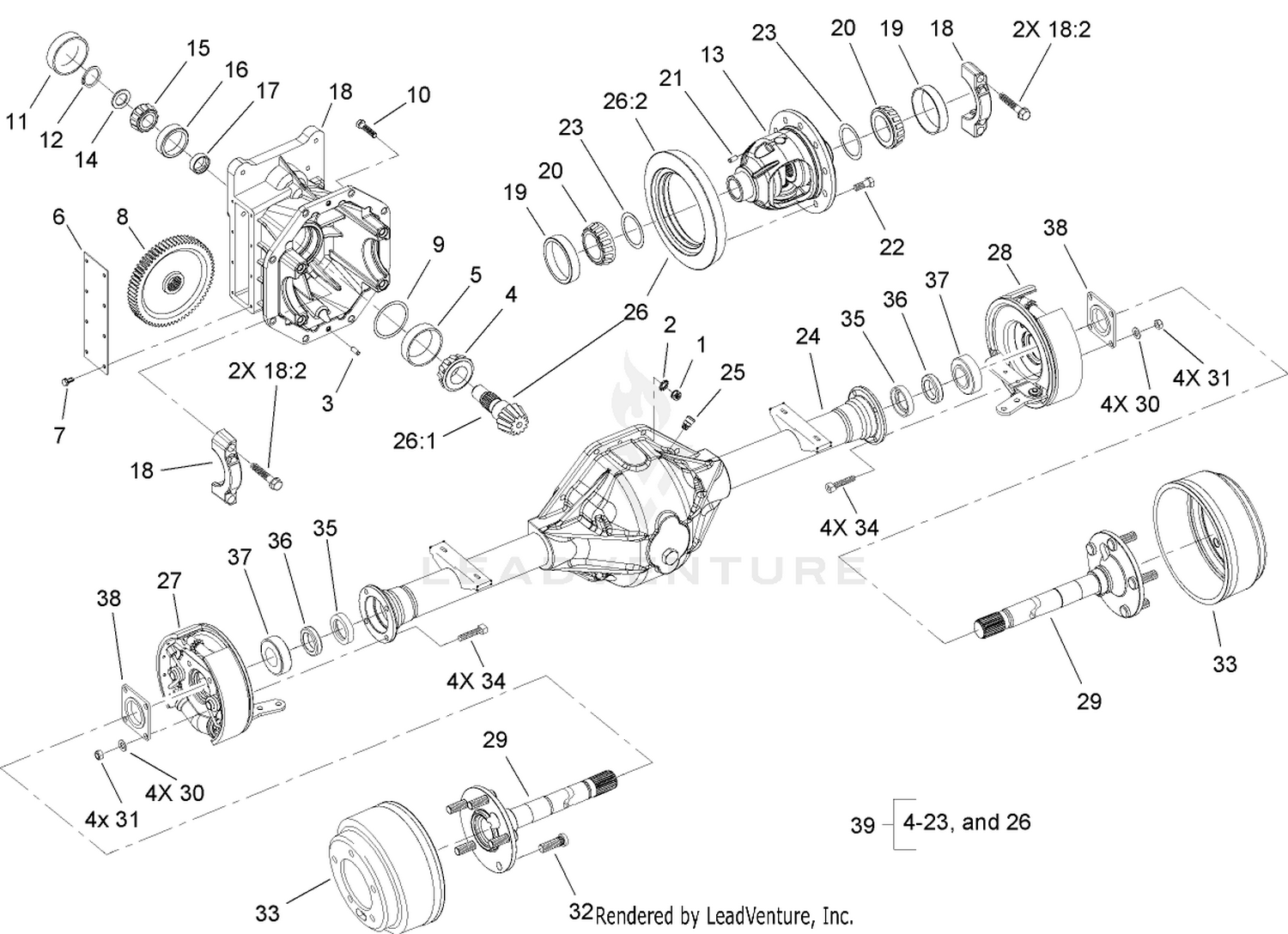 Front Axle Assembly No. 86-9600-03