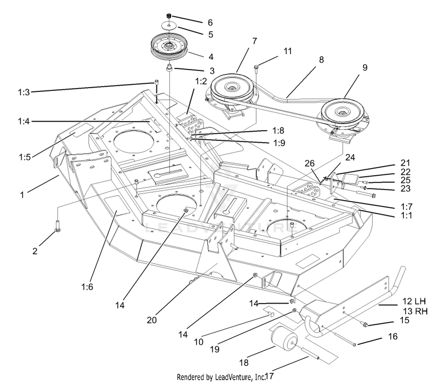 Front Deck, Idler and Skid Assembly