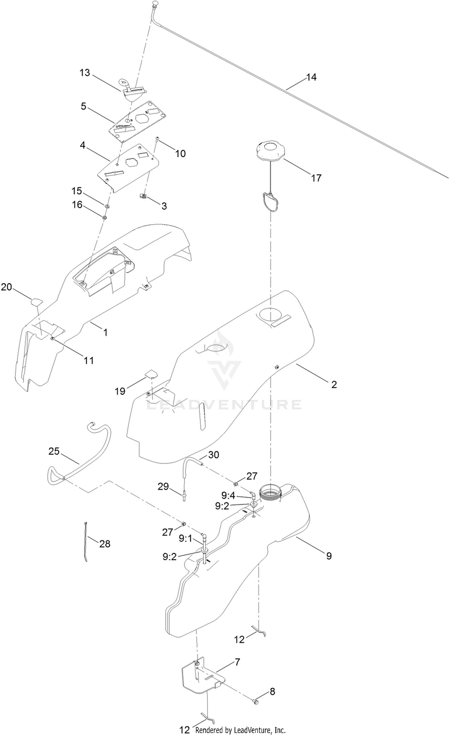 Body Styling and Fuel Tank Assembly