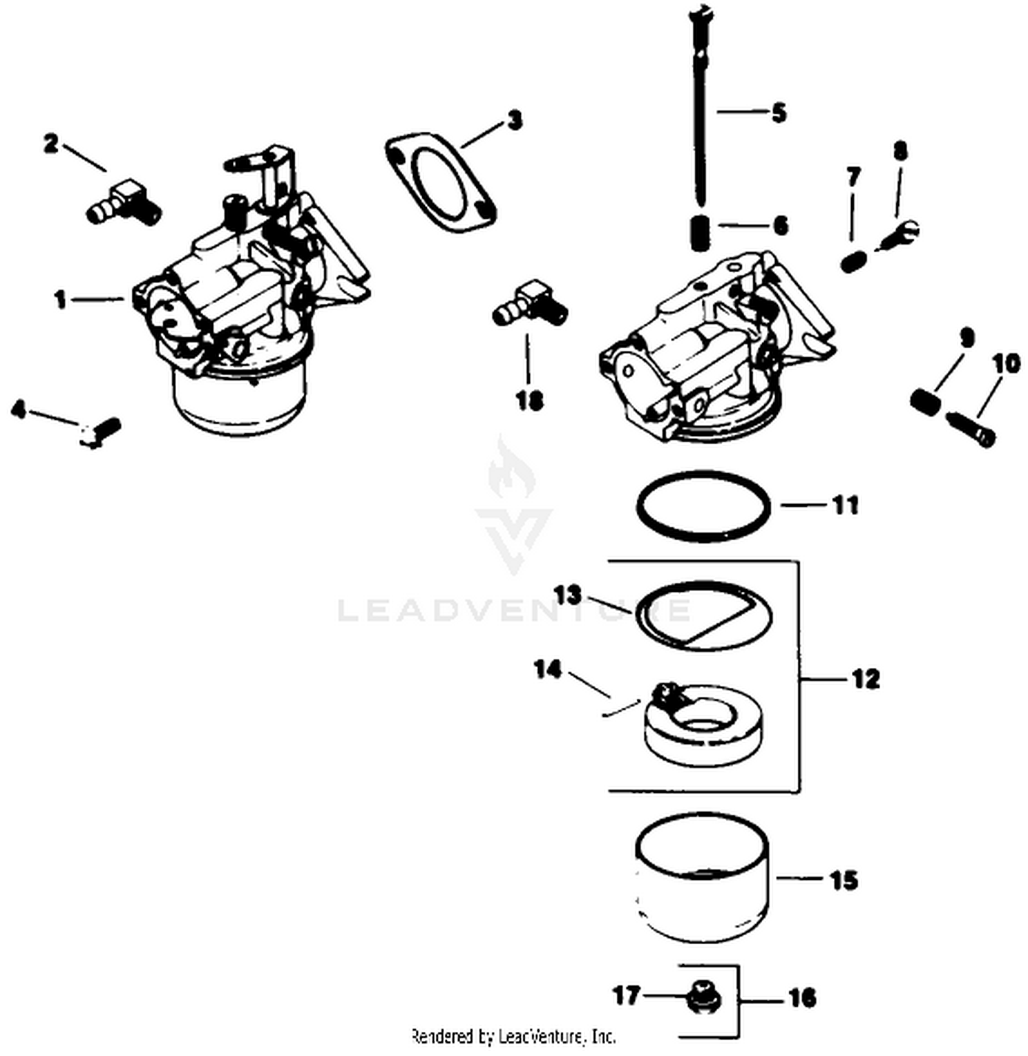 Carburetor-Engine Model No. M16 Spec. No. 711526