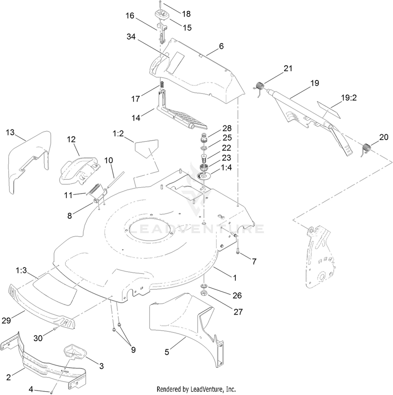 Housing, Rear Door and Baffle Assembly