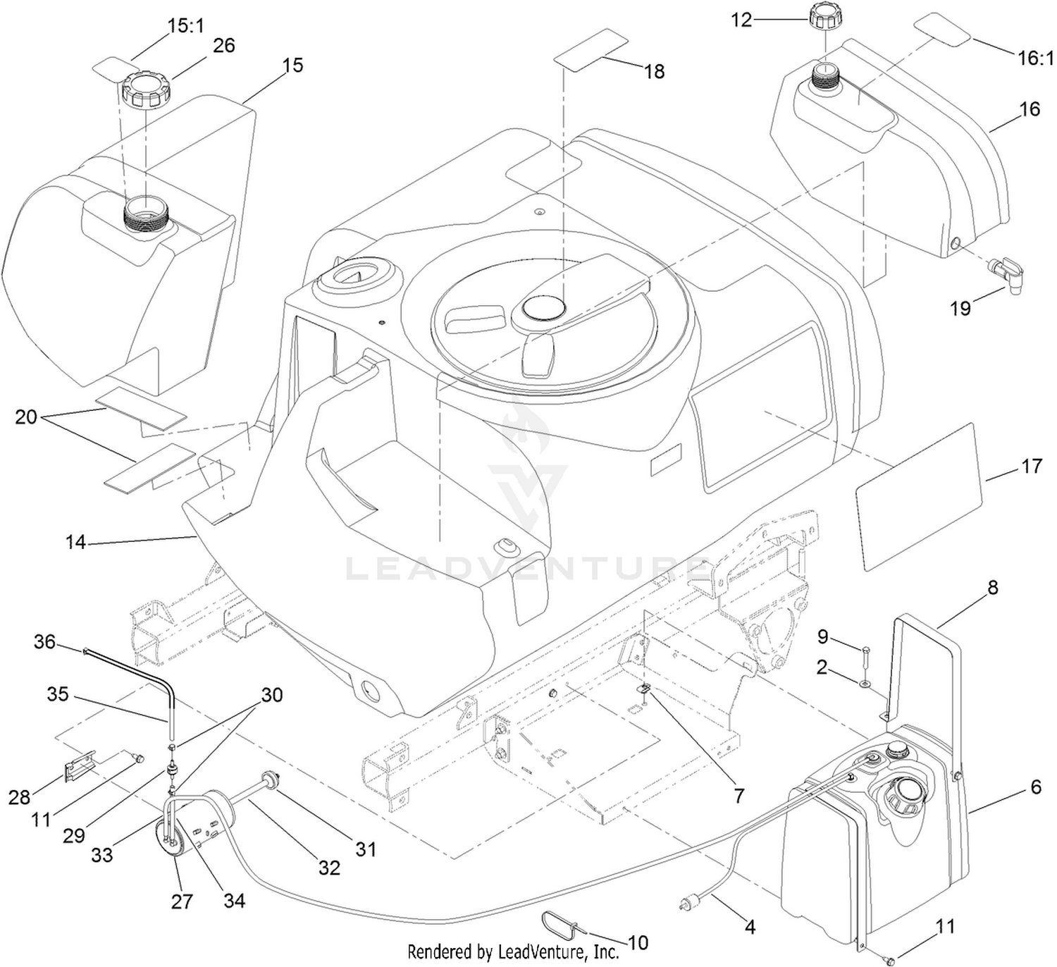 Fresh Water and Fuel Tank Assembly