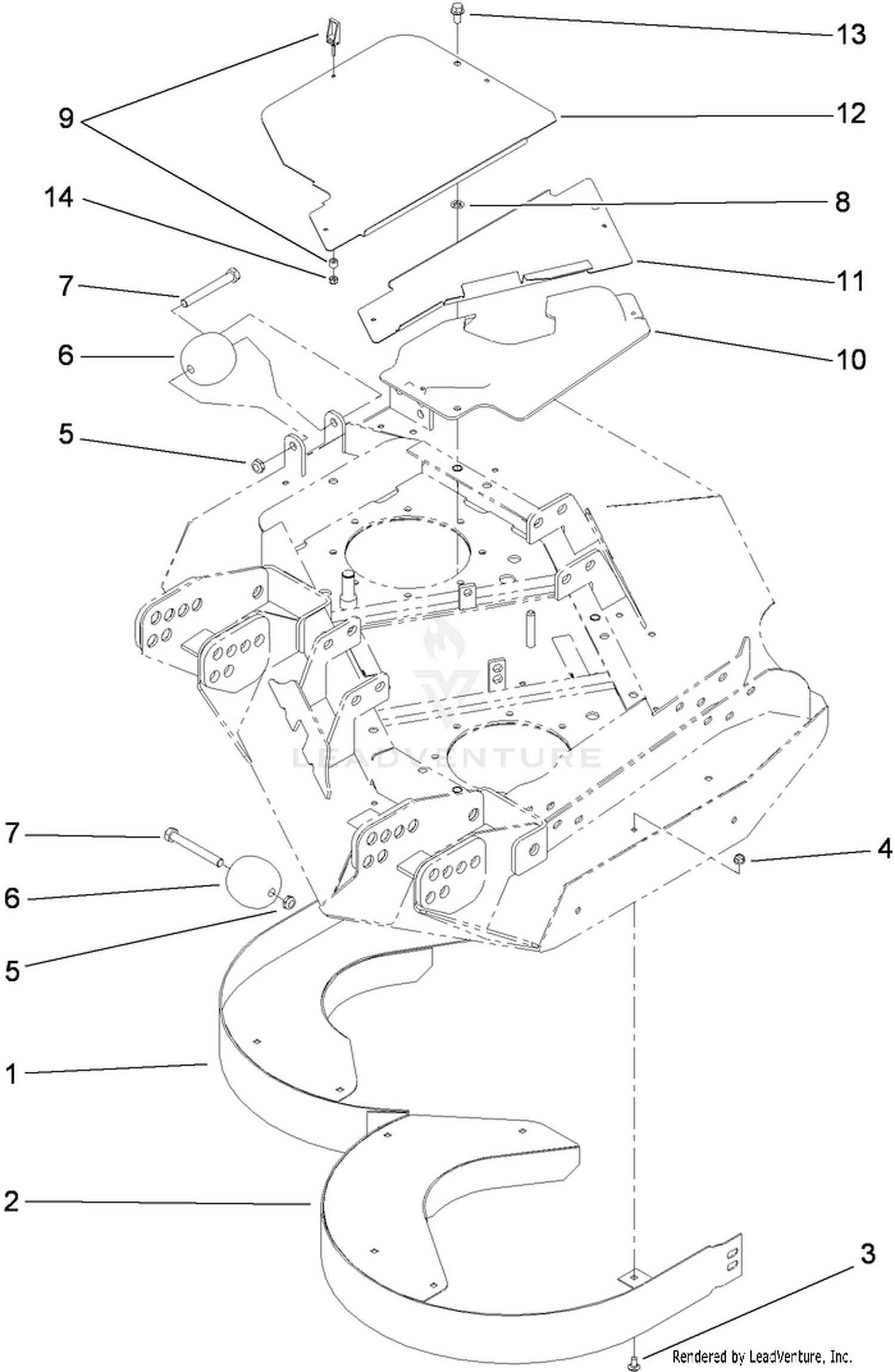 Left Hand Deck Chamber and Cover Assembly