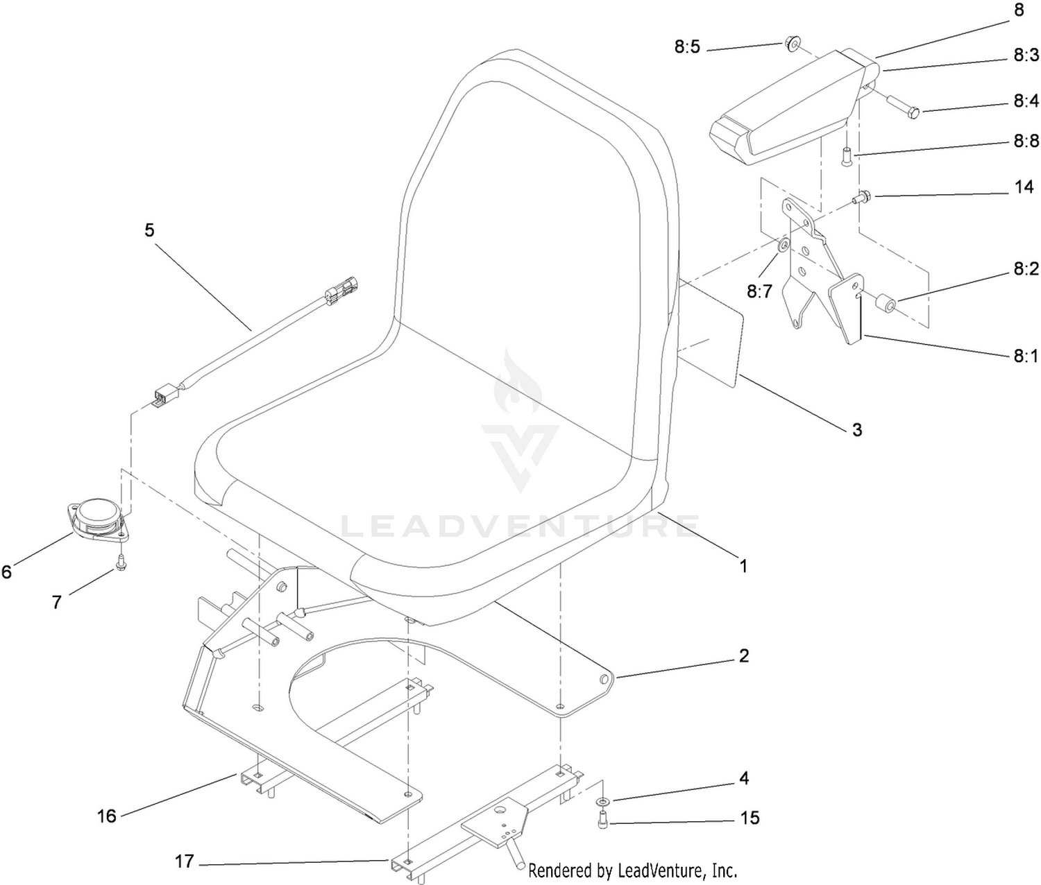 Seat and Armrest Assembly