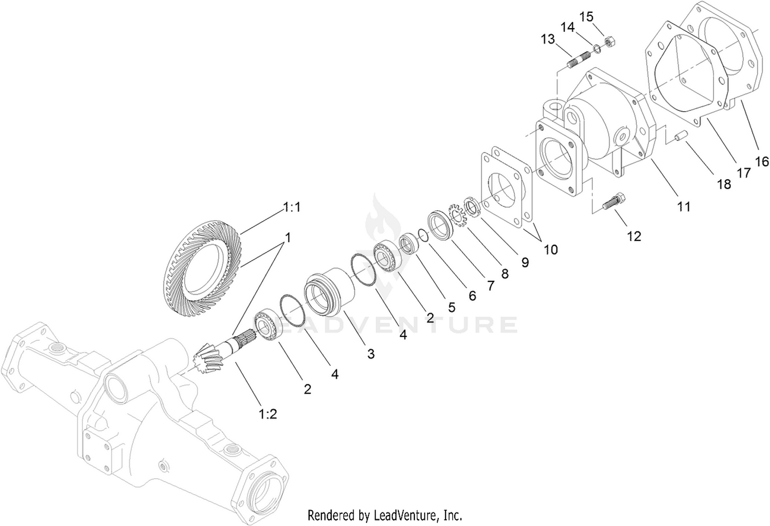 Bevel Pinion Shaft Assembly  Rear Axle Assembly No. 110-4750