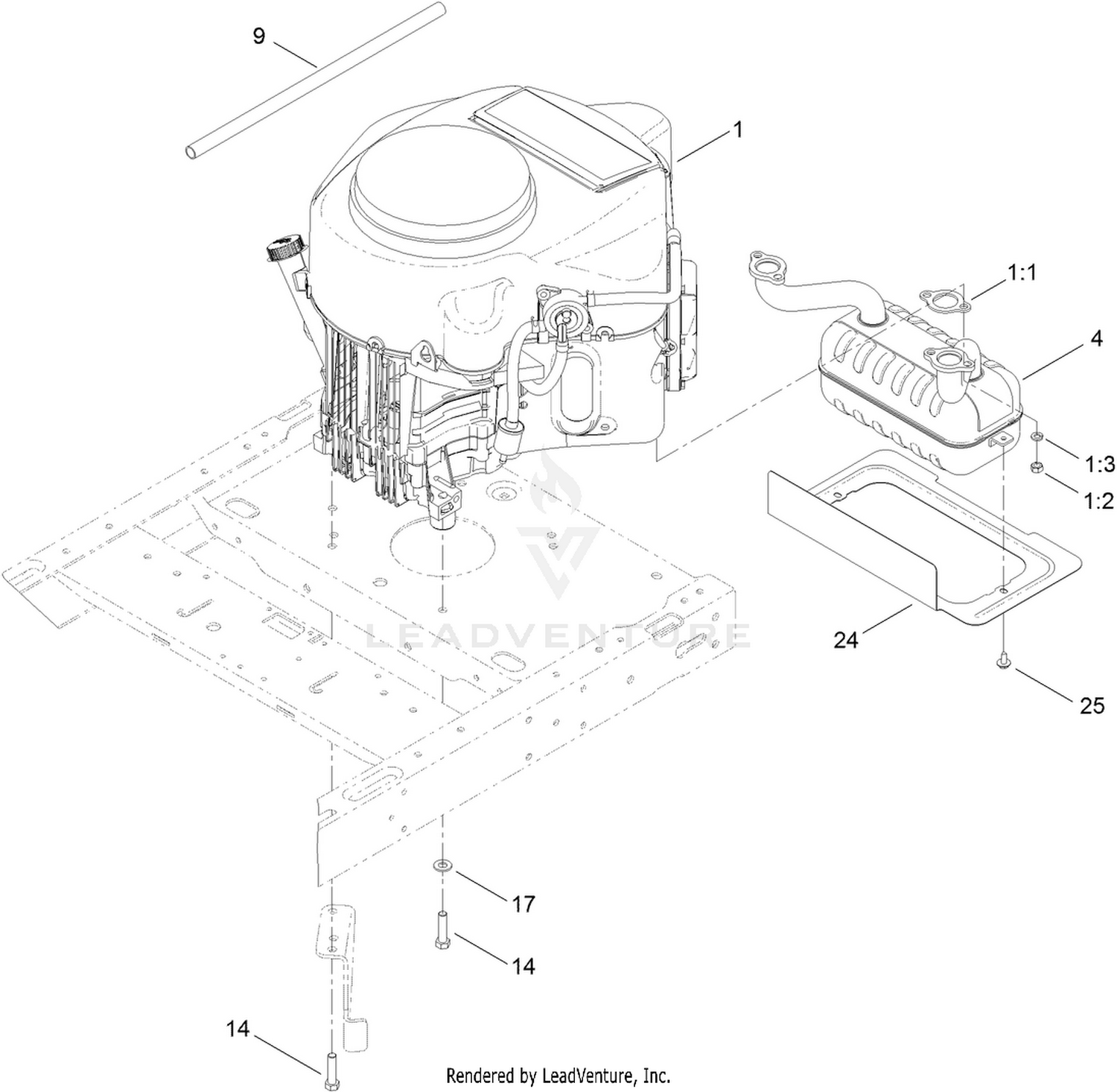 Engine and Exhaust Assembly