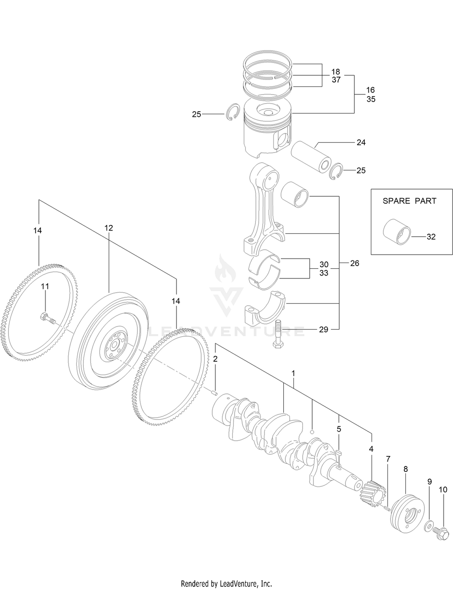 Crankshaft and Piston Assembly