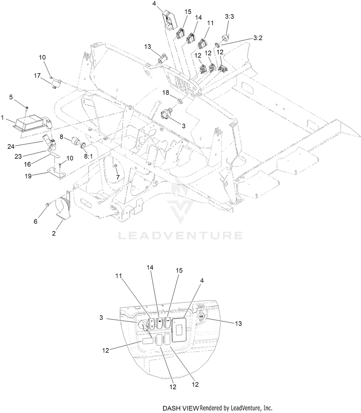 Dash Electrical Components Assembly