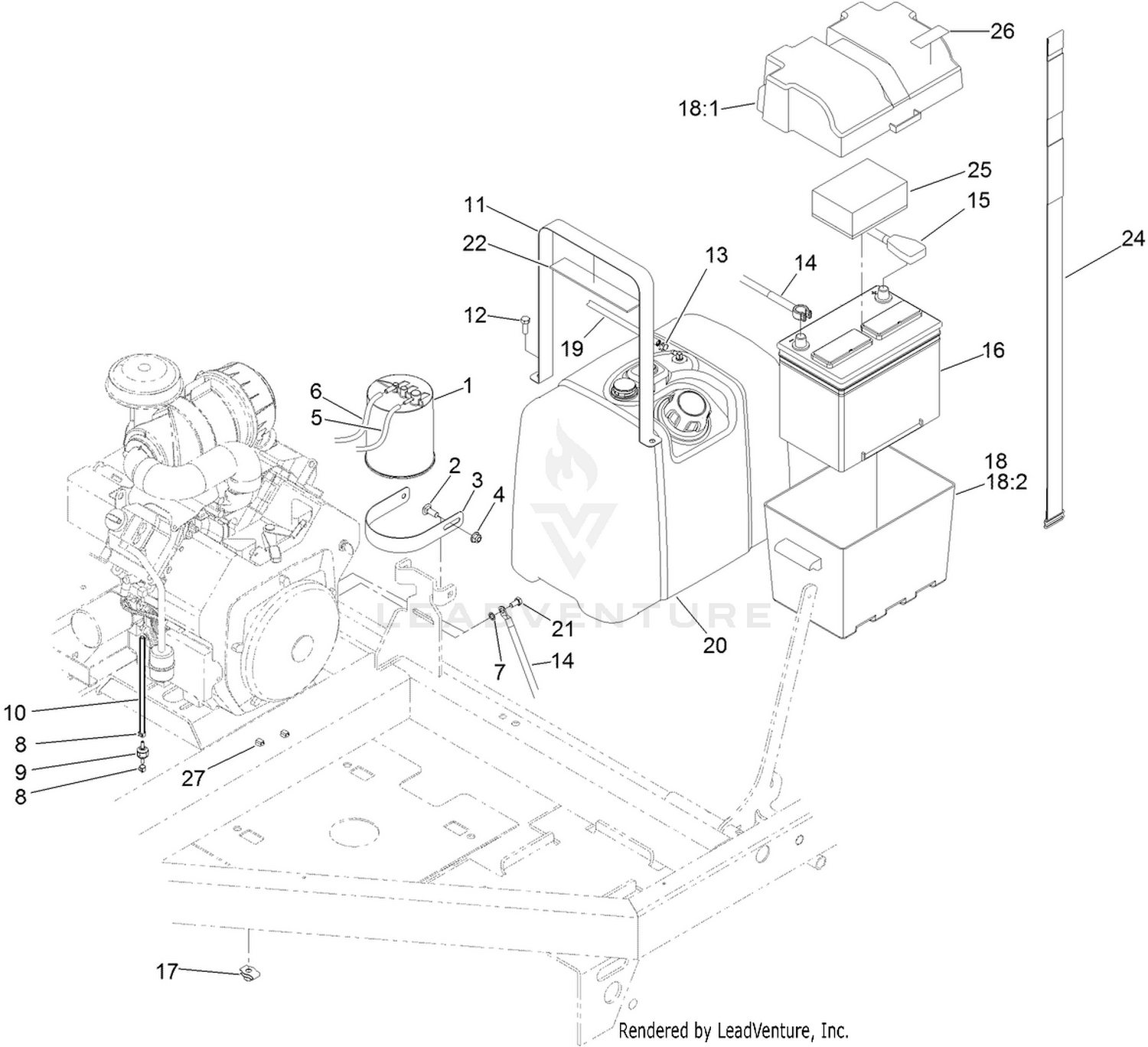 Battrey and Fuel System Assembly