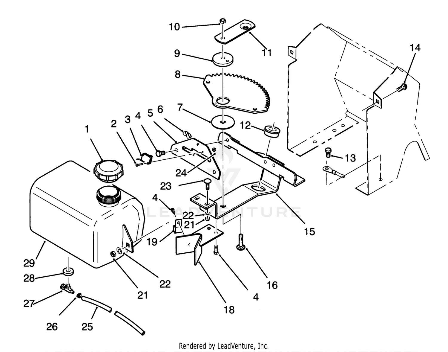 Fuel Tank And Steering Bracket Assembly