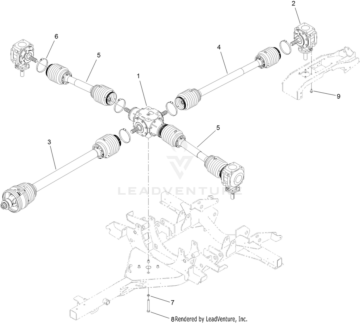 Gearbox and Driveshaft Assembly
