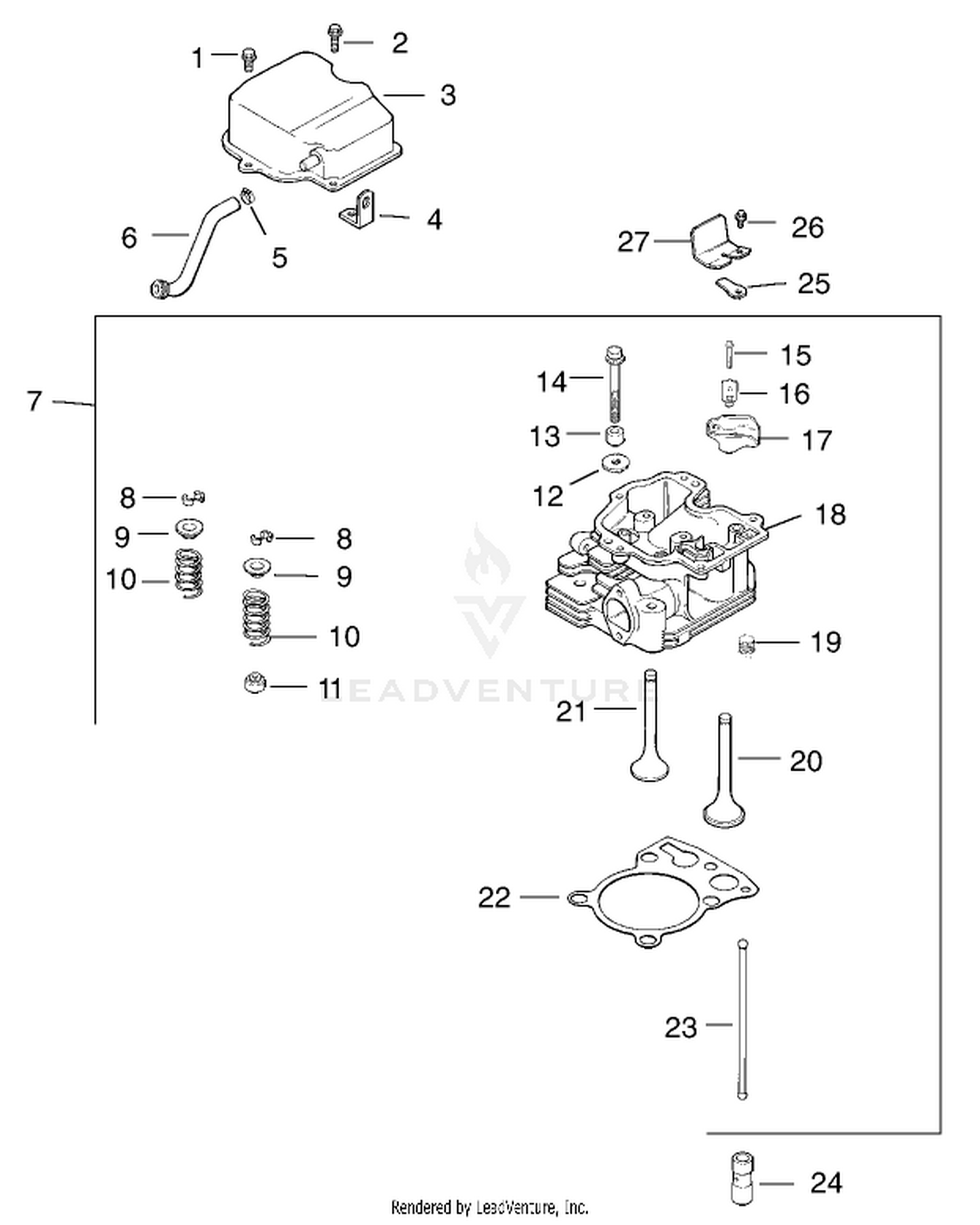 Head/valve/breather Assembly Kohler Model Ch15s-44533