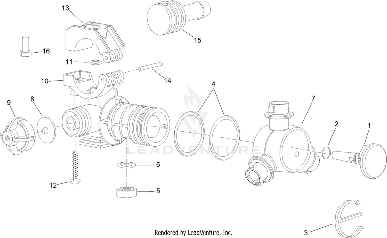 LH Single Turret Body Assembly No. 108-3725
