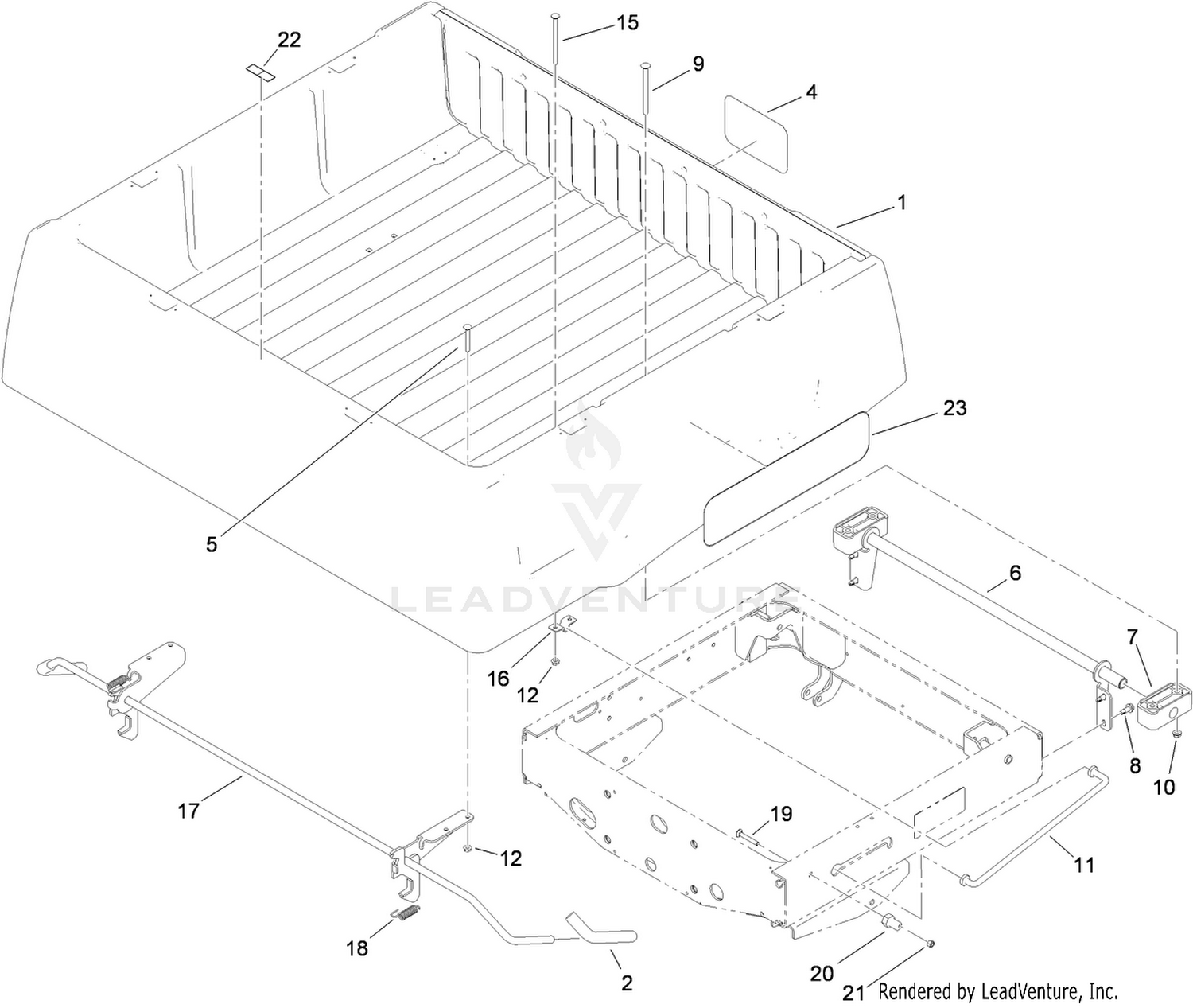 Box and Tailgate Installation Assembly