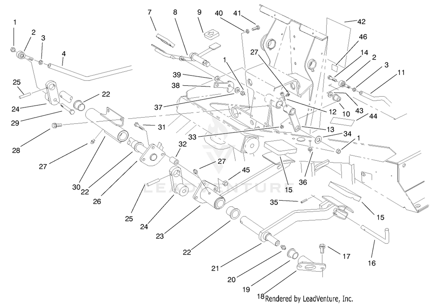 Traction and Brake Pedal Assembly
