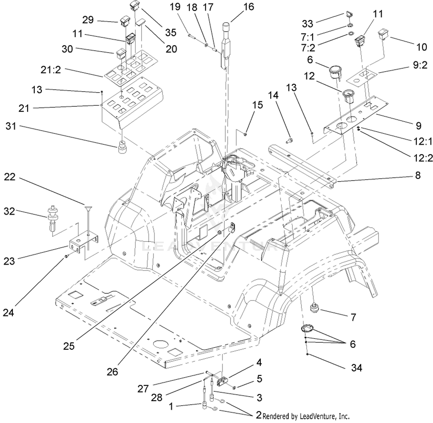 Parking Brake and Console Assembly