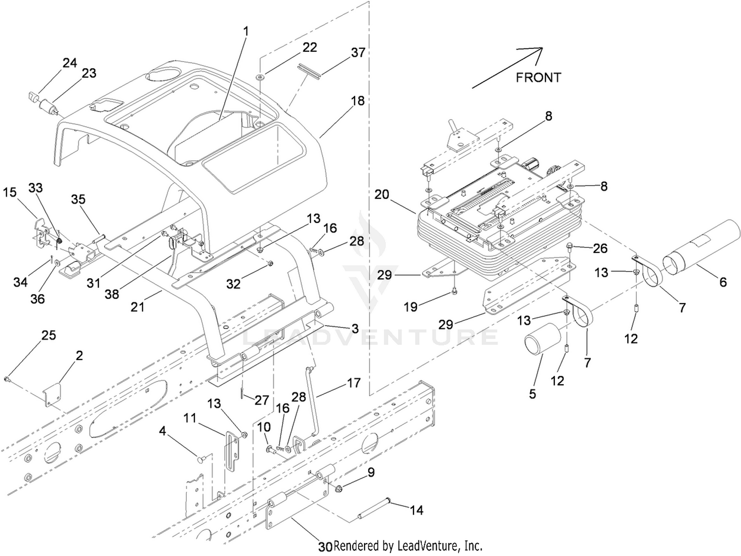 Seat Base and Suspension Assembly