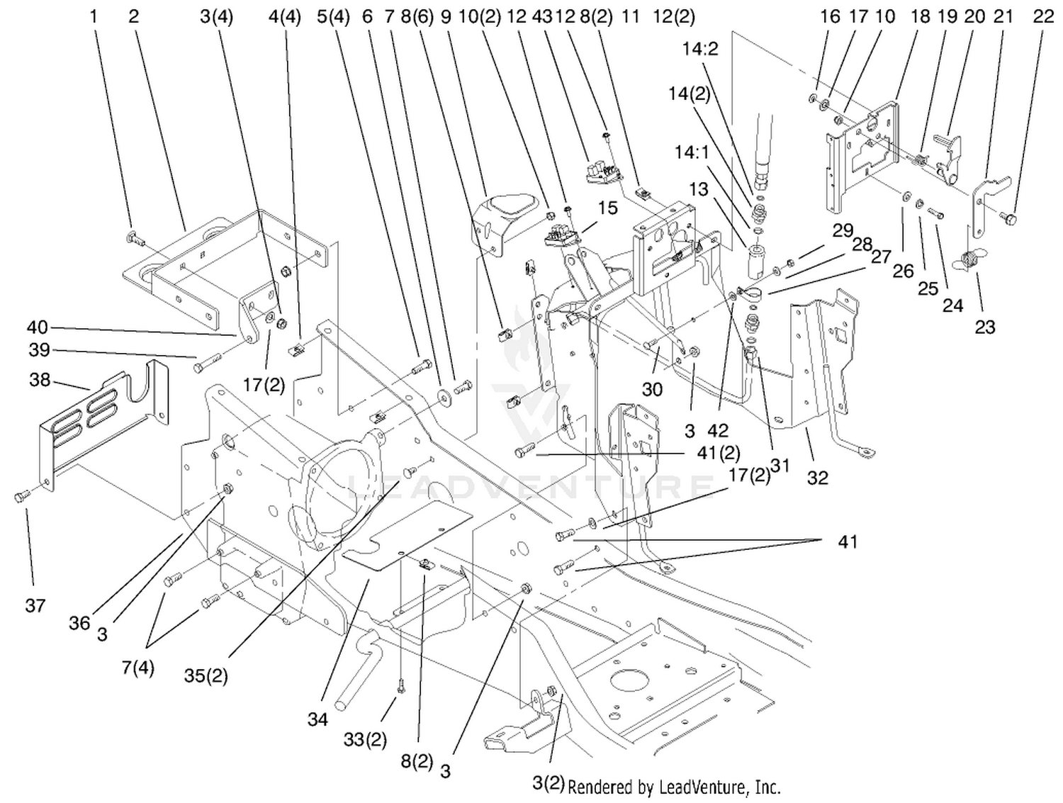 Steering Tower  Fuel Tank Supports Assembly