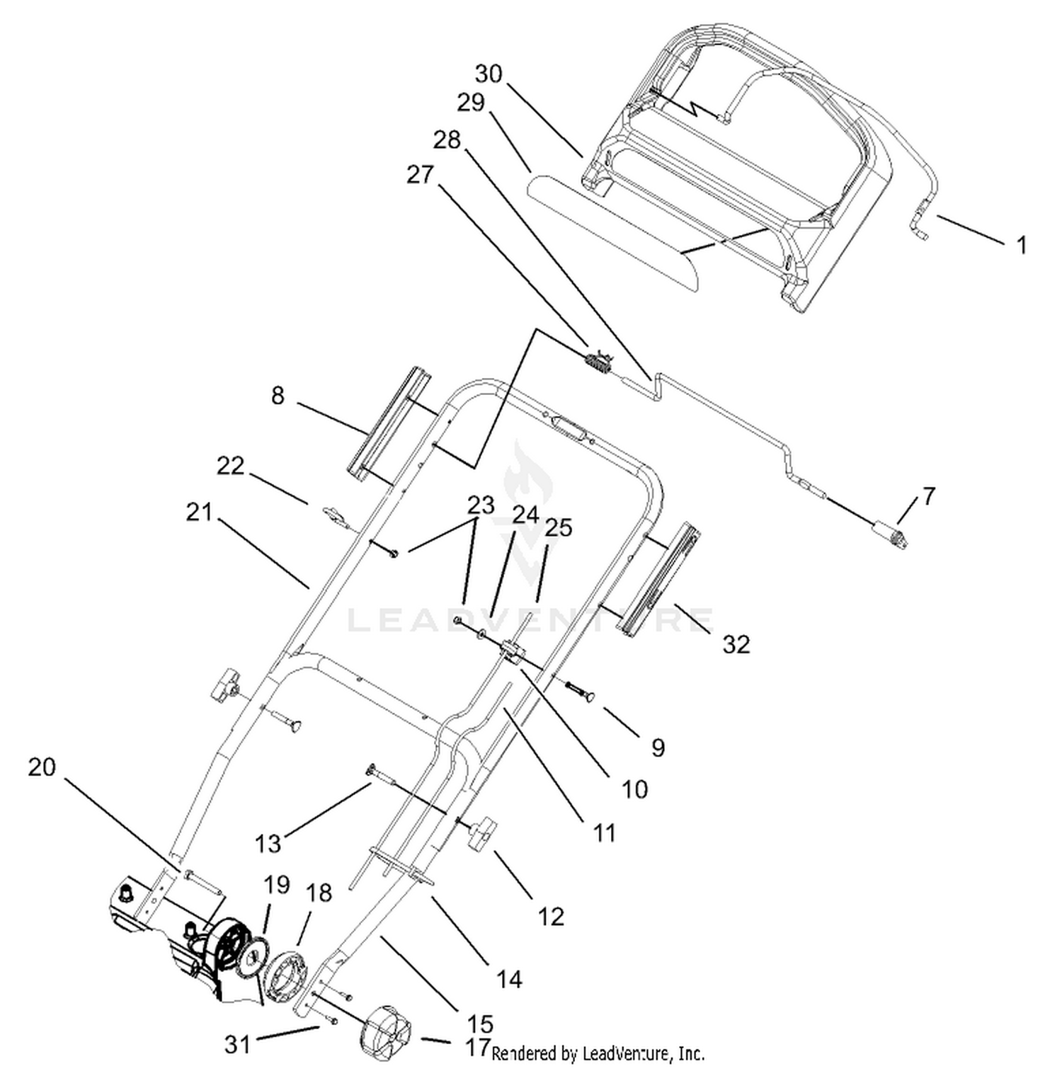 Lower Handle and Adjusting Knob Assembly