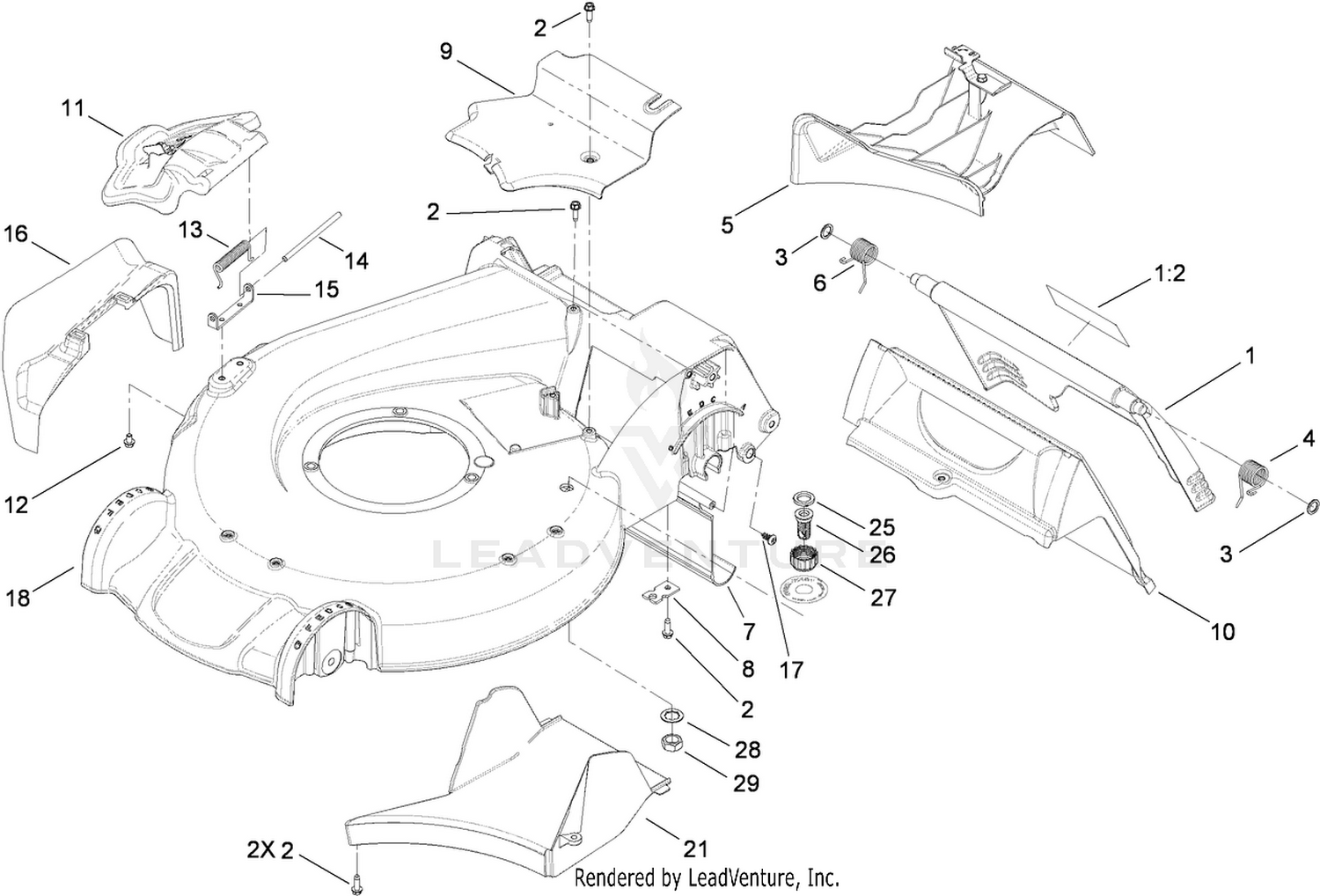 Deck Housing and Rear Door Assembly