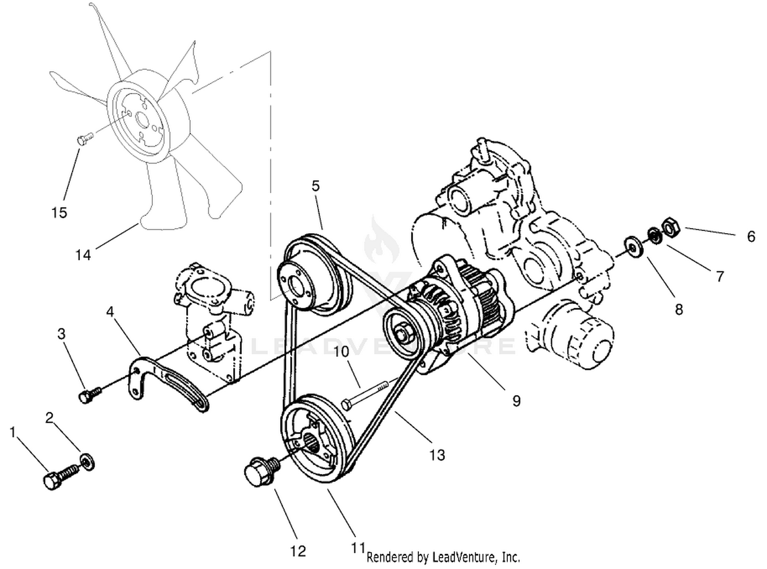 Alternator And Pulley Assembly