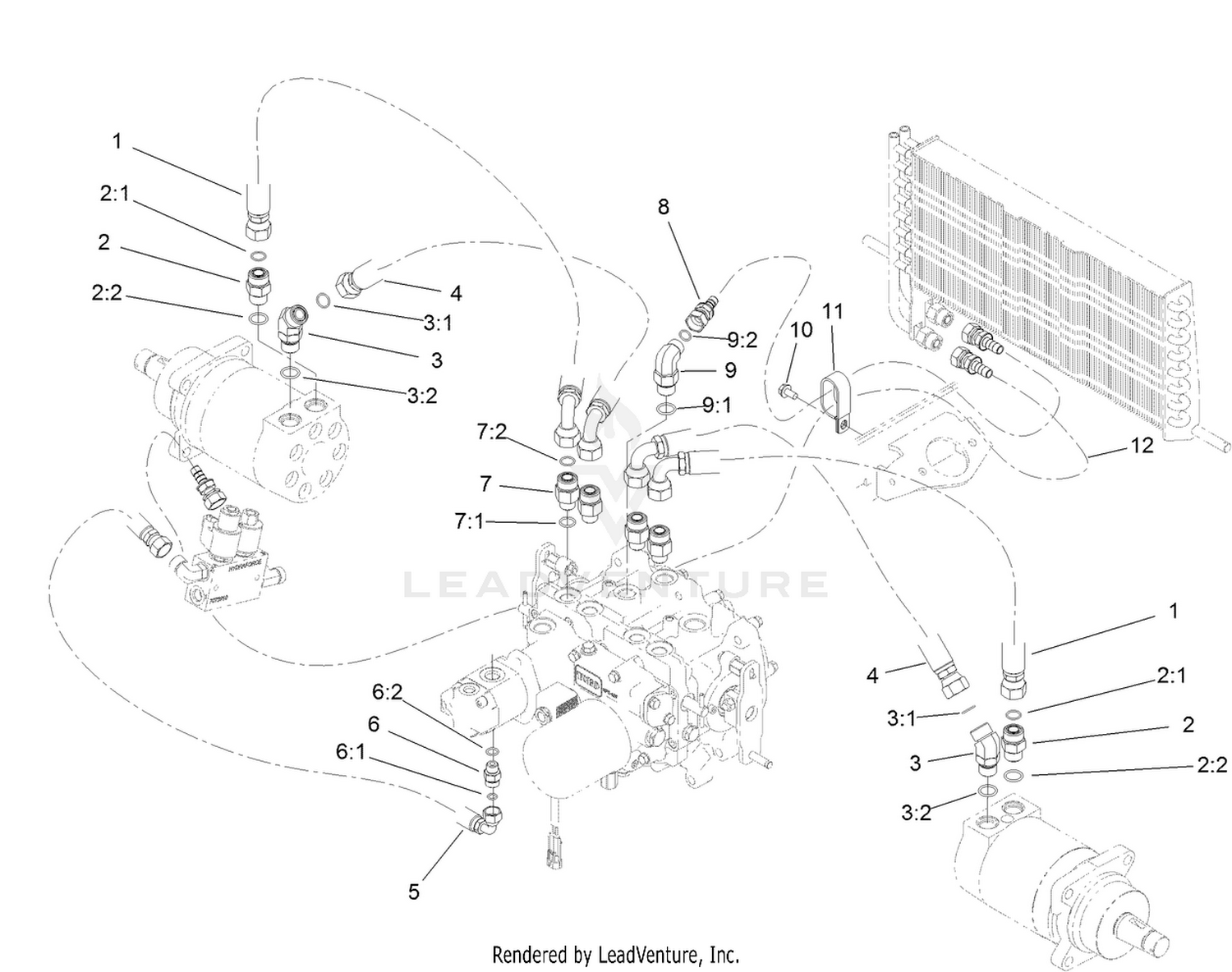 Transmission and Oil Cooler Hydraulic Assembly