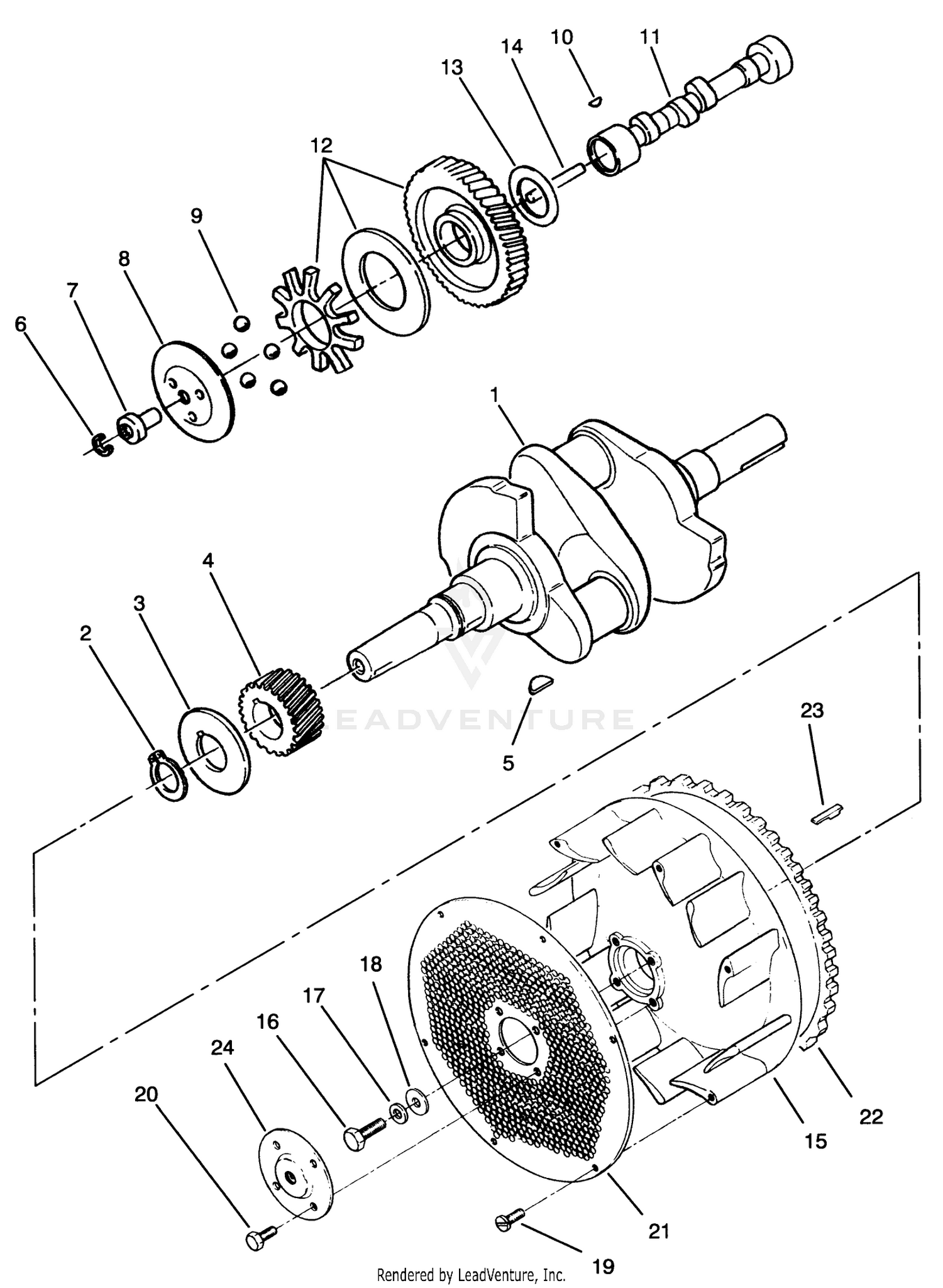 Crankshaft, Camshaft  Flywheel Assembly