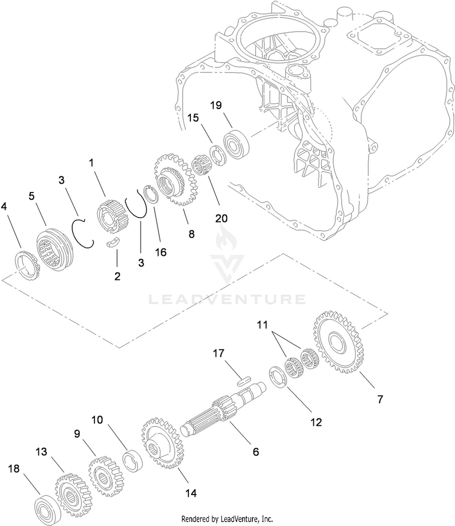 Reduction Shaft Assembly  Transaxle Assembly No. 115-7783