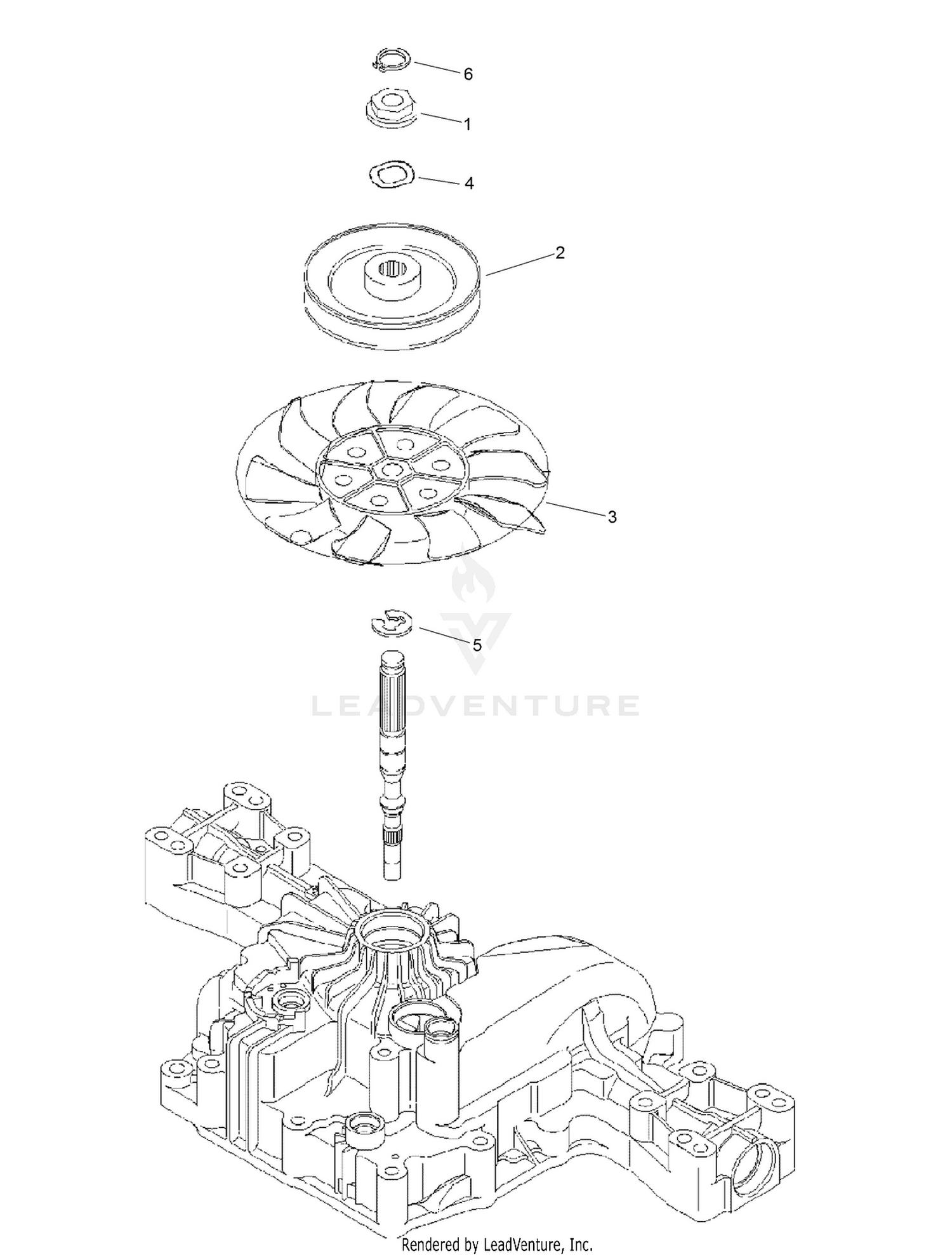 Fan Pulley Assembly  Transmission Assembly No. 114-3155