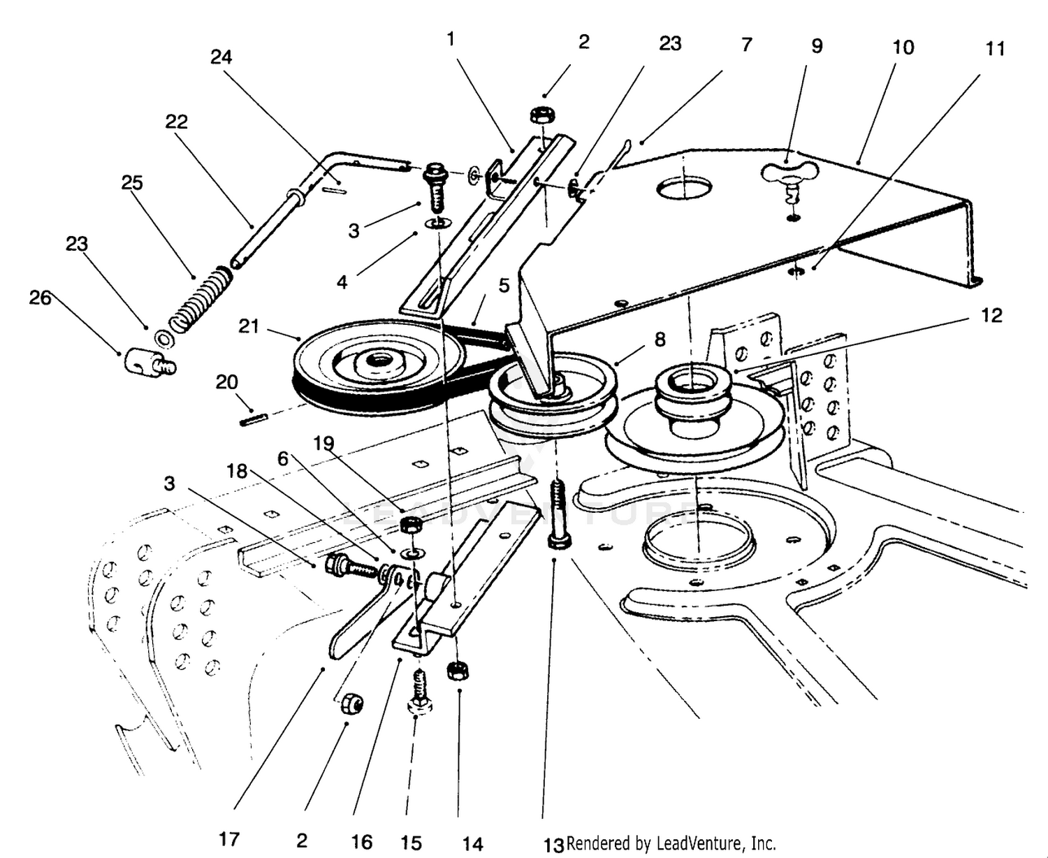 Deck Cover And Pulley Assembly