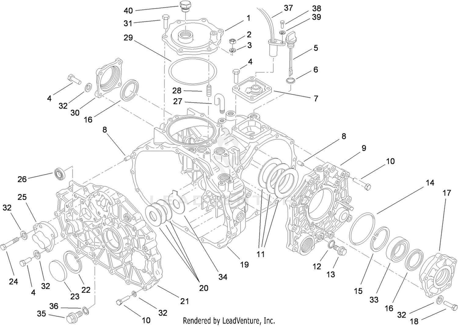 Case Assembly  Transaxle Assembly No. 104-9078