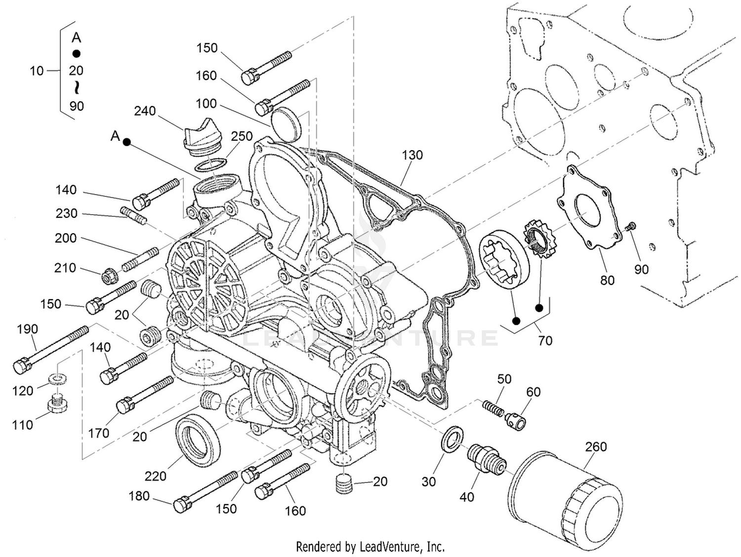 Gear Case and Oil Filter Cartridge Assembly