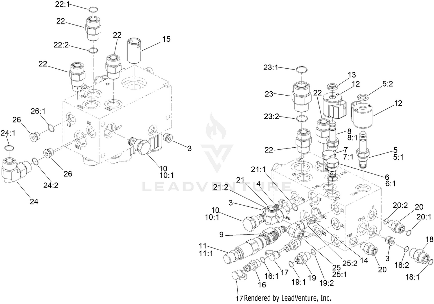 Steer/Lift Manifold Assembly No. 138-4489
