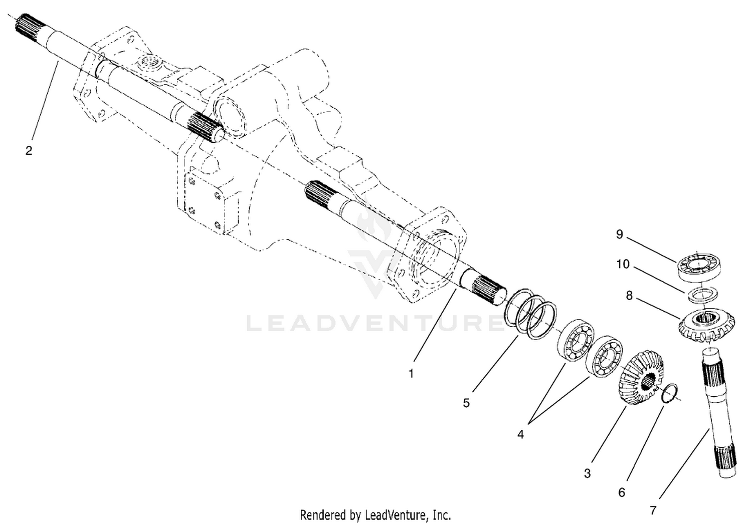 Bevel Gear Shaft Assembly  Rear Axle Assembly No. 100-3784