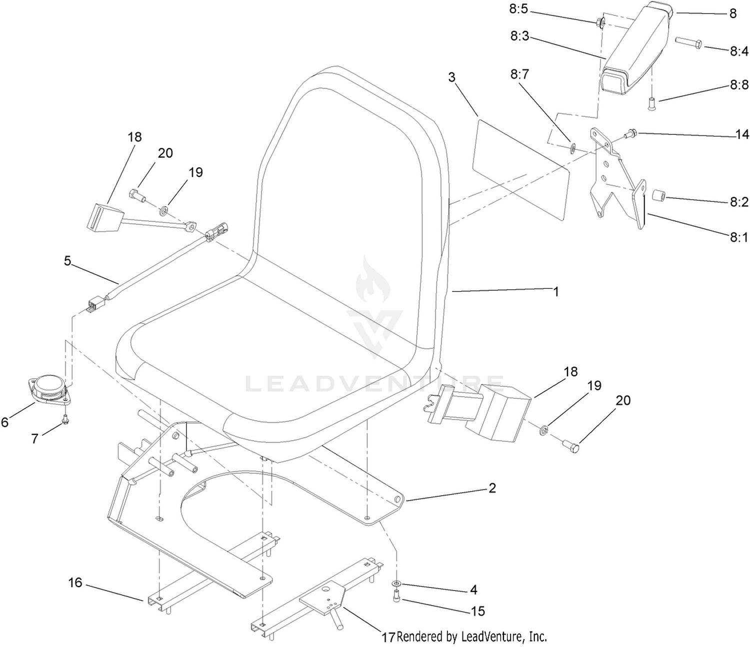 Seat and Armrest Assembly
