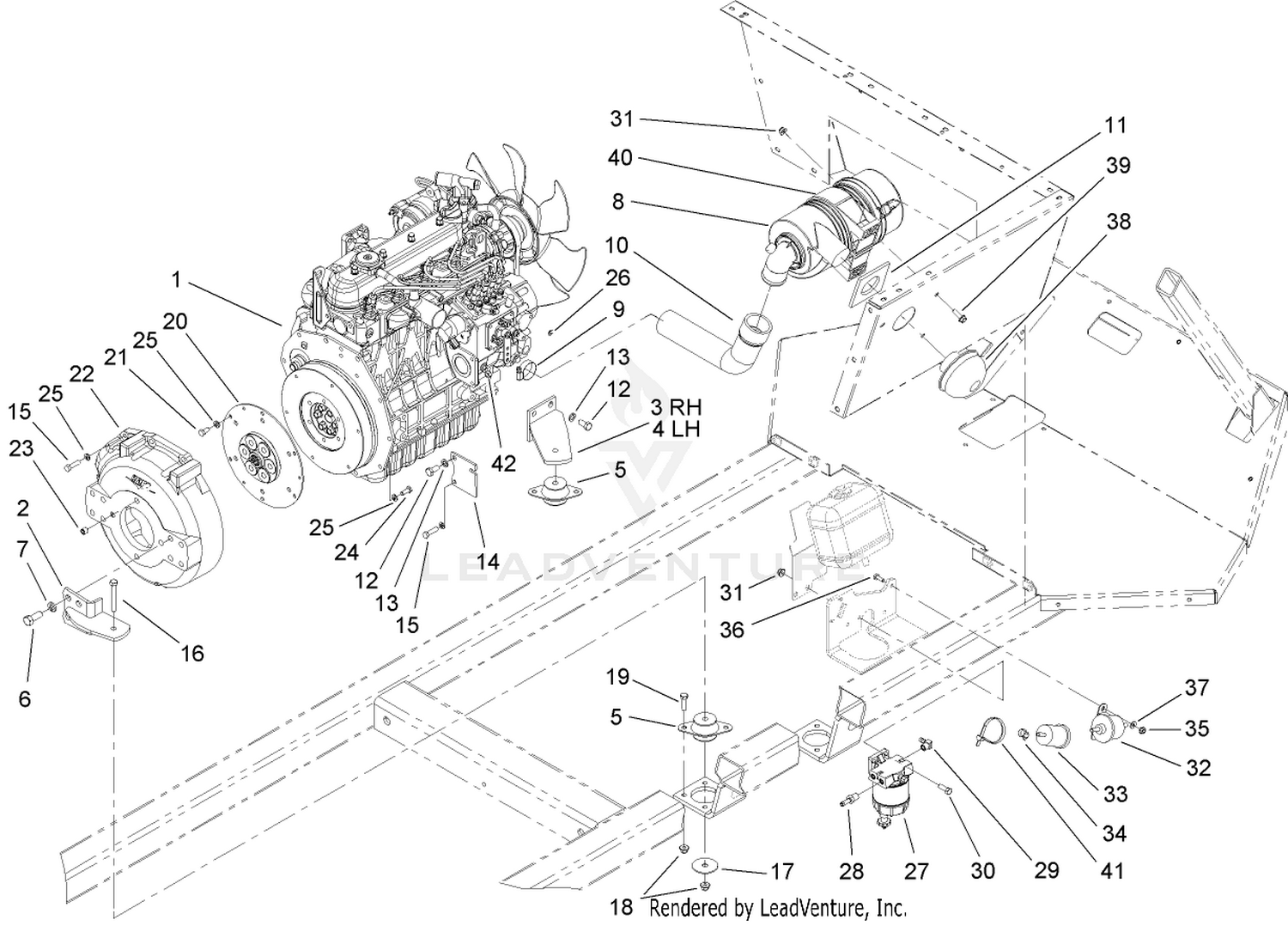 Engine and Air Cleaner Assembly