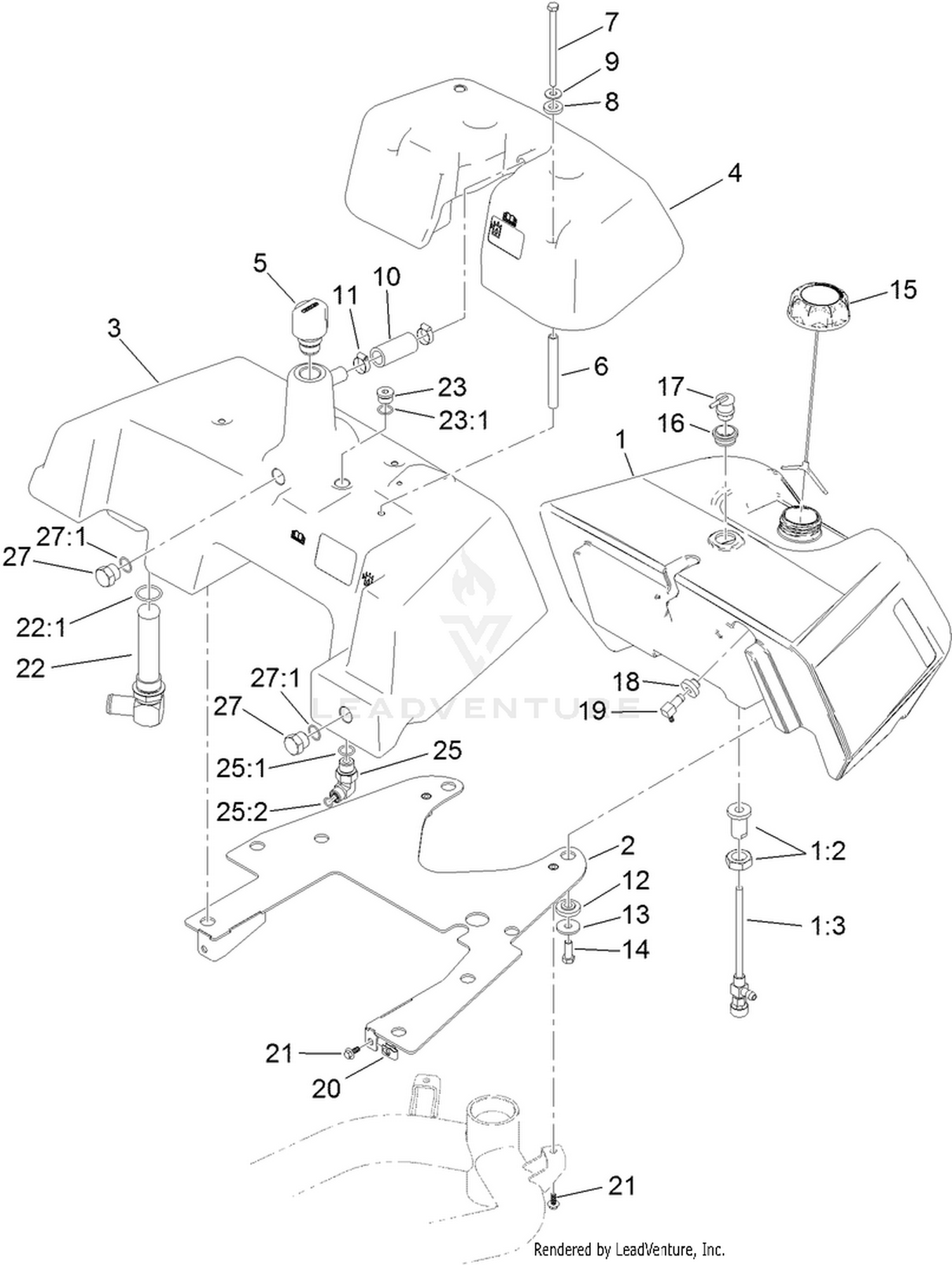Fuel and Hydraulic Tank Assembly
