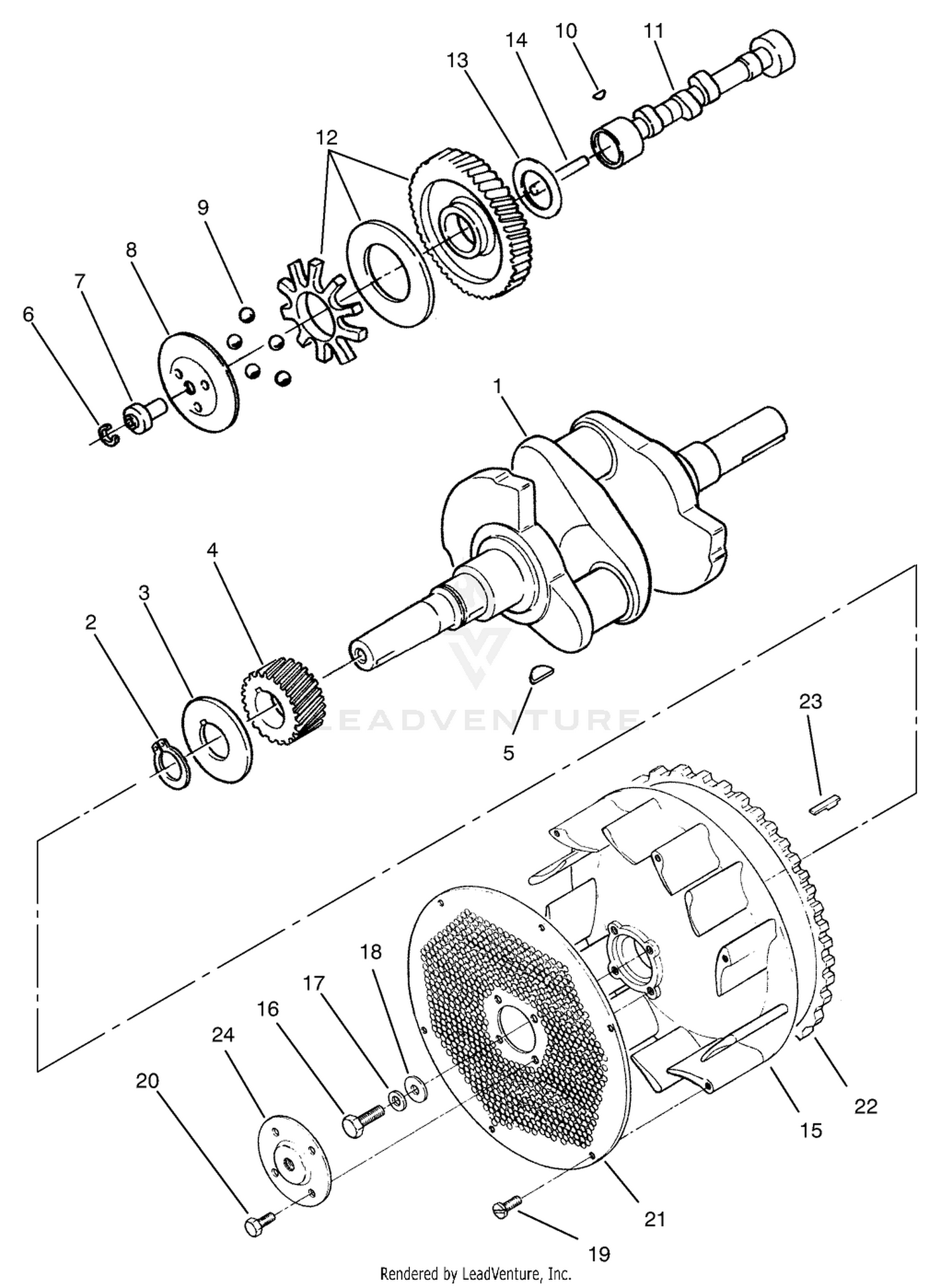Crankshaft, Camshaft  Flywheel Assembly