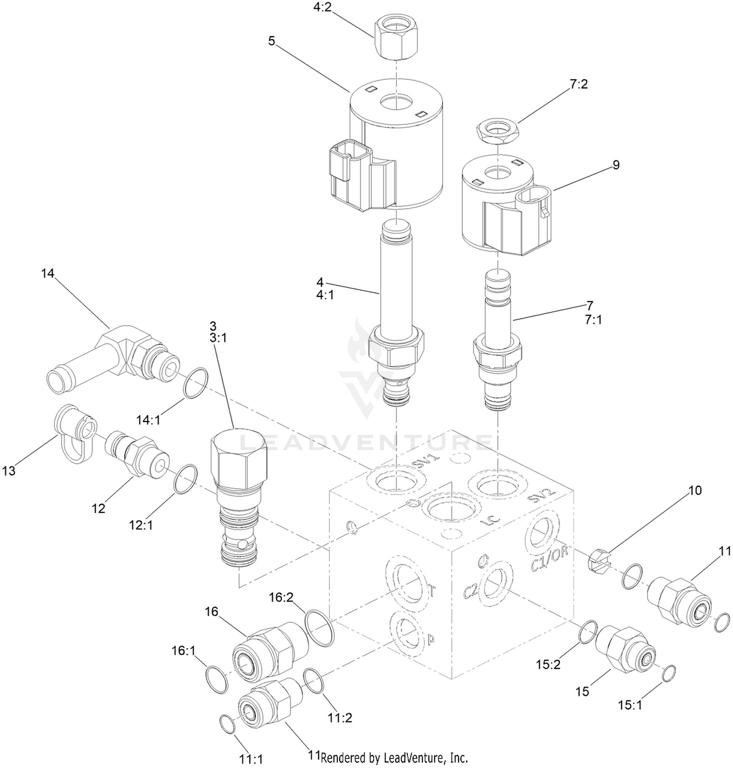 Steering/Lift Manifold Assembly No. 145-0939