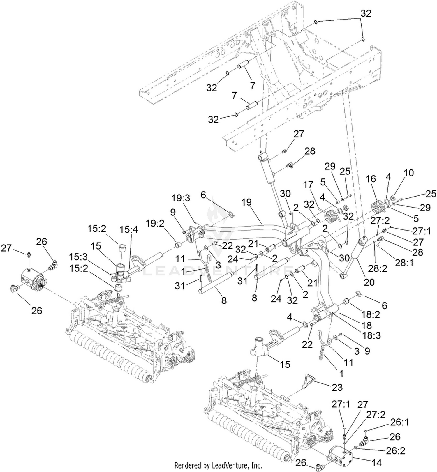Rear Reel Lift Assembly
