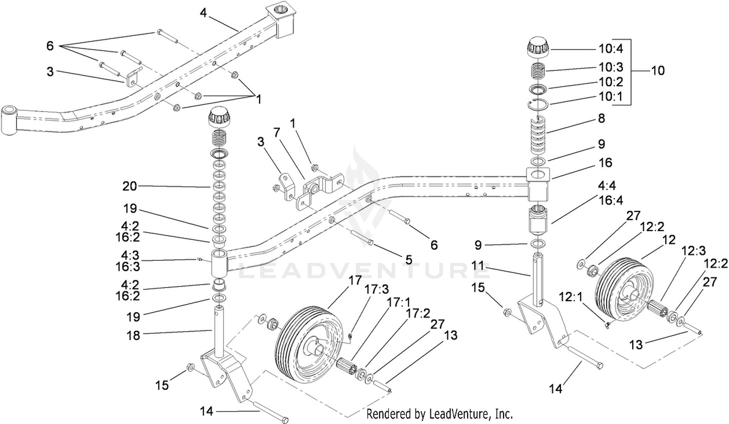 Lift Arm and Castor Arm Assembly